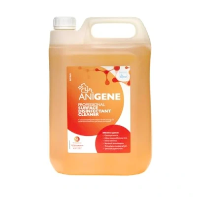 Image of ANIGENE Surface Disinfectant Cleaner (5 Litre Citrus Scent) Solution For Use Around Animals &amp; Pets, Kills Bacteria, Viruses, Fungi Yeast Non Corrosive In Made The UK