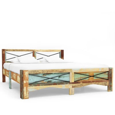 Image of vidaXL Bed Frame without Mattress Solid Reclaimed Wood 160x200 cm