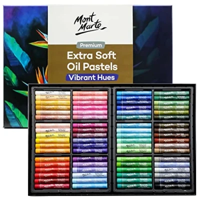 Image of MONT MARTE Extra Soft Oil Pastels 72pc, Assorted Bright Colors, Vibrant and Buttery, Versatile Art for Blending, Layering &amp; Shading, Ideal Art, Craft, Coloring Sketching