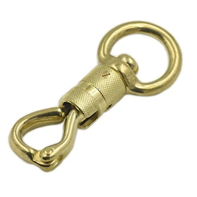 Image of 30mm Hinged Brass Panic Screw Horsemanship Replacement twist snap 4 lead rope
