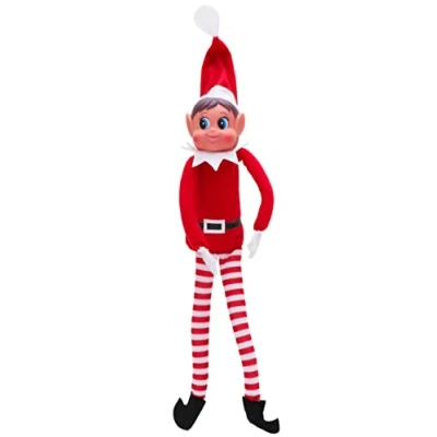 Image of Toyland® Elves Behavin Badly 12 Inch Girl Elf Bend &amp; Pose Soft Toy With Long Legs, Body Vinyl Head Christmas Novelty Toys