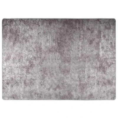 Image of vidaXL Rug Grey Velvet Anti Slip Industrial Floor Mat 120x180cm, Soft Touch, Noise Absorbing, Washable, Low Pile