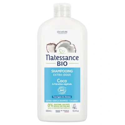 Image of Natessance Organic Extra Gentle Coconut and Vegetable Keratin Shampoo 500ml