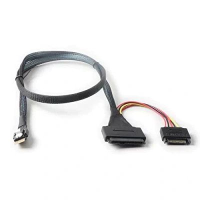 Image of SlimSAS SFF 8654 4i To U.2 8639 Converter Cable 15pin Cord Line 32AWG Tinned copper PCIE4.0 SSD