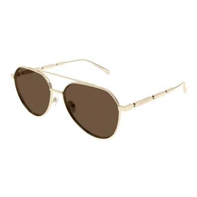 Image of Sunglasses Alexander mcqueen Am0478s col. 002 Uomo Pilot Oro