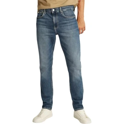 Image of Calvin Klein Men’s Slim Taper Jeans with Stretch, Blue (Denim Dark), 34W/34L