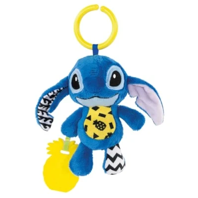 Image of Clementoni Baby Infant Toys Disney Stitch Soft Rattle, Toddler Toy, Early Years Toys, New Born Gift, 3 Months, Crinkle Squeaky Sensory Learning Stroller Pendant, 17919