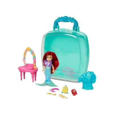 Image of Disney Store Official Disney&#039;s Once Upon a Story Ariel Mini Doll Playset, The Little Mermaid, 9 Pc., Toy Figure Set with Accessories, Including Sebastian and Flounder Figures Suitable for Ages 3+