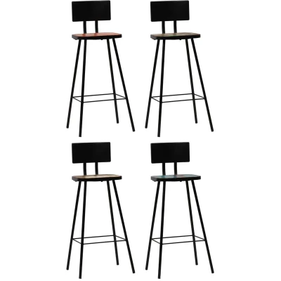 Image of vidaXL Bar Chairs 4 pcs Solid Reclaimed Wood