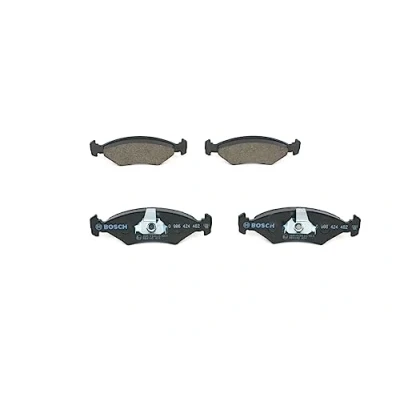 Image of 1E063323Z, 1E063323ZA, 1E063323ZB Brake pad set BOSCH 0 986 424 462 Low Metallic with piston clip, anti squeak plate FORD: FIESTA 4
