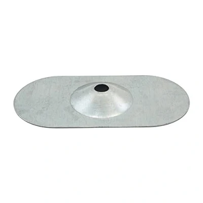 Image of TIMCO Oval Metal Insulation Stress Plate Silver 82 X 40