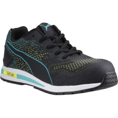 Image of Puma Safety Vivid GH Low Recycled Work Shoe S1P ESD HRO SRC Fibreglass Cap Non Slip Metal Free Vegan Unisex, Black Combined, 9.5 UK