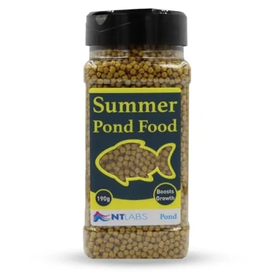 Image of NT Labs Summer Pond Food, Complete Food for Goldfish, Shubunkins and Orfe, Fish Feed, Rich in Spirulina to Enhance Colouration, Size 190gm