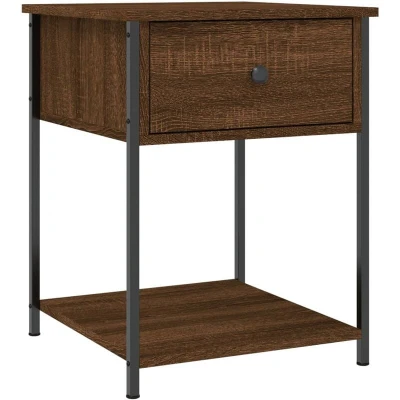 Image of vidaXL Bedside Table Brown Oak 44x45x58 cm Engineered Wood