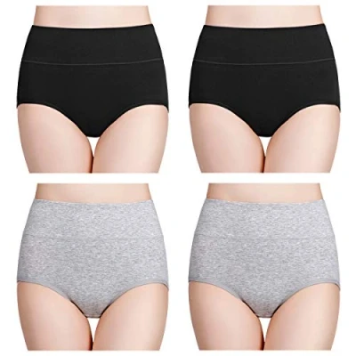 Image of wirarpa Ladies Knickers Cotton Full Briefs High Waisted Underwear Panties for Women Multipack Size S