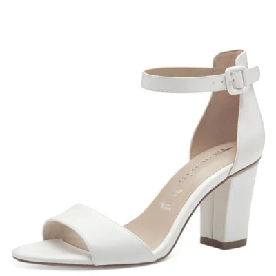 Image of Tamaris Women&#039; 1 28326 42 Heeled Sandal, White, 6 UK