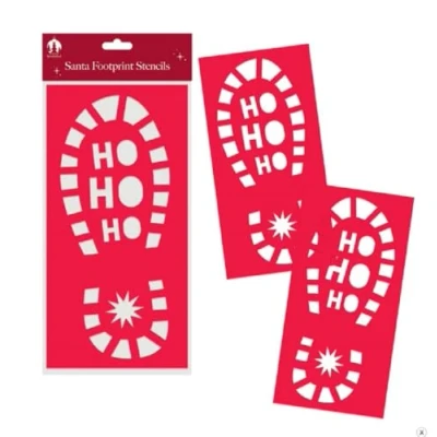 Image of Santa Claus Boot Footprint Stencil Father Christmas Feet Reusable Template Xmas