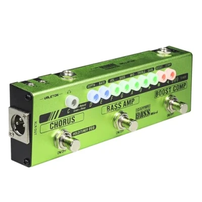 Image of Valeton Dapper Bass Pedal Mini Stage Session Gigging Practice Analog Amp Boost Comp Chorus Multi Effects MES 2