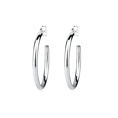 Image of Elli Women 925 Sterling Silver Hoop Earrings 03200002