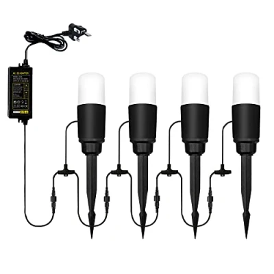 Image of LITECRAFT Sitka 4 x 3 Watt LED Outdoor Pathway Light Kit with Photocell Sensor Black