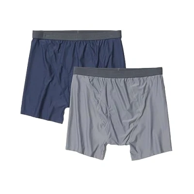 Image of ExOfficio Men&#039;s Standard Give n go 2.0 Boxer Brief 2 Pack, Navy/Steel Onyx, L