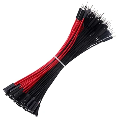 Image of Breadboard Jumper Wires 20AWG, Bestlus Exclusives Male to Female M/F 150mm Pack of 120 Square Head 0.1&#039;&#039; (15CM / 6&#039;&#039;, M/F, Red x 60 pieces Black pieces)