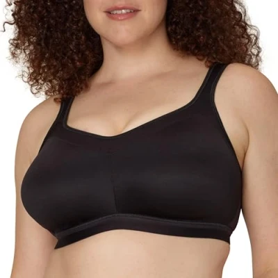 Image of Playtex Women&#039;s 18 Hour Active Breathable Comfort Wireless, Full Coverage Bra, Smoothing Support, Opaque, Real Black, 38B