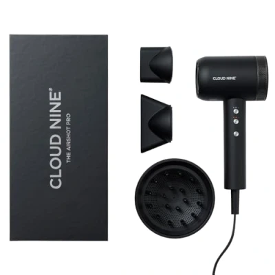 Image of CLOUD NINE The Airshot Pro Hair Dryer Powerful Salon Self Clean Mode Long Lasting Temperature Control Eco Precision Motor Magnetic Diffuser 1600W Lightweight &amp; Portable