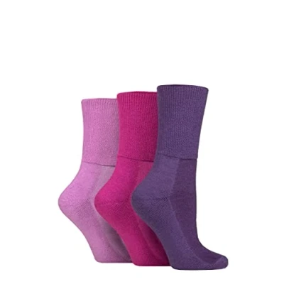 Image of SOCKSHOP Iomi Footnurse Bamboo Cushioned Foot Diabetic Socks Blackberry 4 7 Unisex