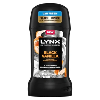 Image of Lynx Fine Fragrance Collection Black Vanilla Anti Perspirant Stick Men&#039;s Deodorant 50 ml