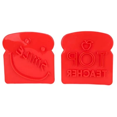 Image of PMS TOP TEACHER/SMILEY FACE TOAST STAMP ON BLISTER CRD. RED