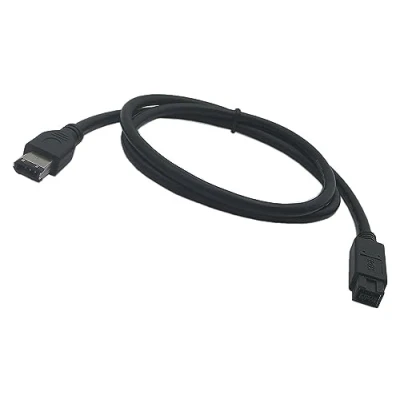 Image of zdyCGTime Clear IEEE 1394 Firewire 800 to 400 Cable,9 Pin Male 6 Connecting Line,Compatible with PC,FireWire,SUN, Sony iLink and all 1394b peripherals.(Black)