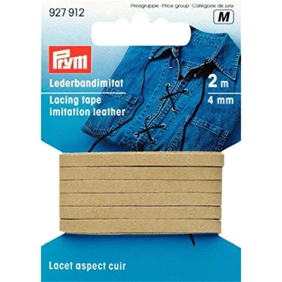 Image of Prym Lacing Tape Imitation Leather 4 mm Beige