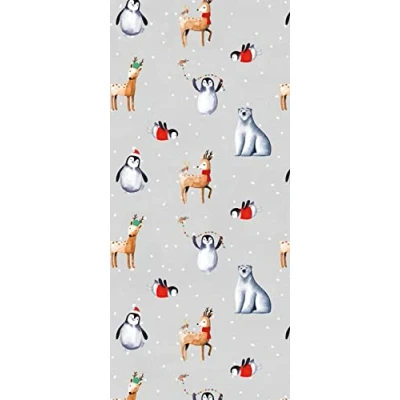 Image of Glick Four Sheets Animals Christmas Tissue Paper, Winter Wrap, TPX64, Multi