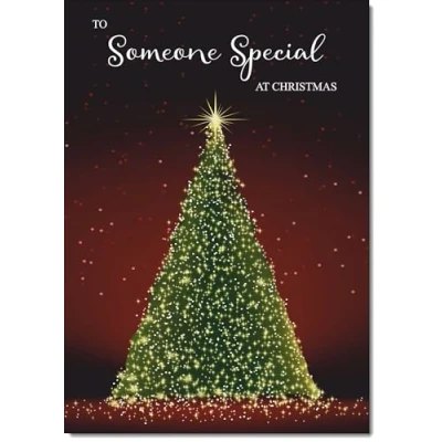 Image of doodlecards Someone Special Christmas Card Green Tree Medium Size for with Plain Envelope