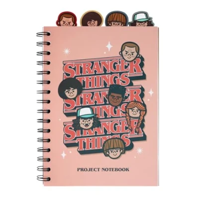 Image of Grupo Erik A5 Project Notebook With 4 Dividers Stranger Things Dividers, Planner, Notepad Merchandise, Gifts