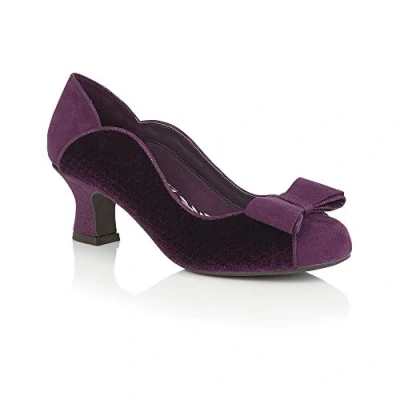 Image of Ruby Shoo Women&#039;s Purple Melody Mid Heel Velvet Court Shoes UK 2