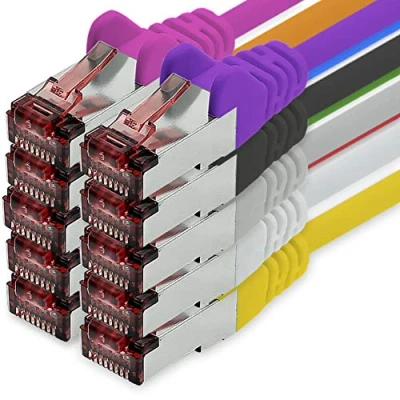 Image of freiwerk 3 meter 10 colors Ethernet LAN cable Cat6 networkcable SFTP PIMF patch 1000 Mbit s