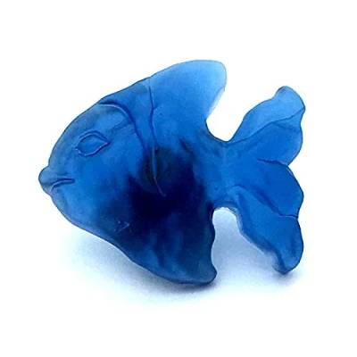 Image of 2 x Happy Fish 45mm knobs a semi Translucent Dark Blue Cabinet Handle by Swish.