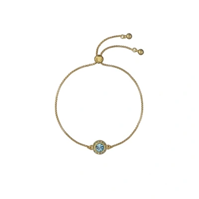 Image of Ted Baker Soleta Solitaire Sparkle Crystal Adjustable Bracelet (Gold/Aquamarine Crystal)