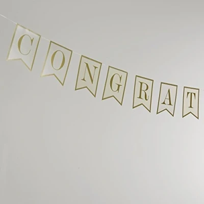 Image of Neviti Congratulations Bunting For Wedding/Anniversary Ivory/Gold