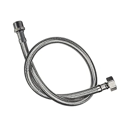 Image of DOJA Industrial Flexible Tap Hose Female/Male F 1/2&quot; M 10 x 100 35 cm Length for or Shower in Stainless Steel Flexi Pipe Kitchen tap, Hose, Bathroom tap...
