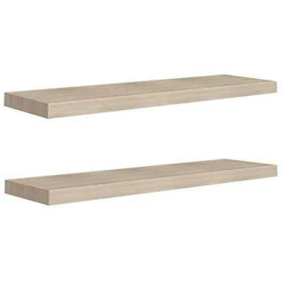 Image of vidaXL Floating Wall Shelves 2 pcs Oak 90x23.5x3.8 cm MDF