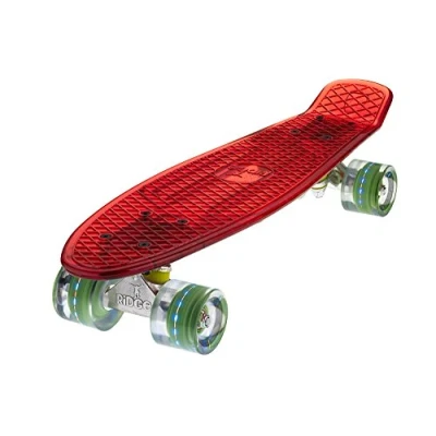 Image of Ridge Skateboards Complete Blaze 22&quot; Mini Cruiser Skateboard w LED wheels and transparent deck