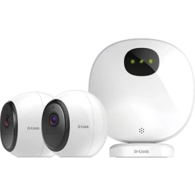 Image of D Link DCS 2802KT EU Pro Wire Free Battery Camera Kit (2 x Rechargeable Security Camera, Full HD 1080p, Day and Night Vision, Wall Mount, IP65, 140 Degree View Angle, Built in Siren), White