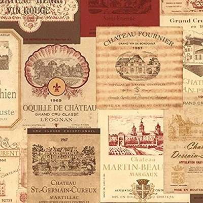 Image of Wine Labels Red/Gold KK26754