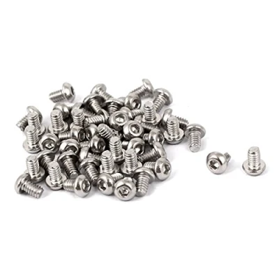 Image of Sourcingmap M2 x 3mm Full Thread Button Head Socket Cap Screw Silver Tone 50 Pcs