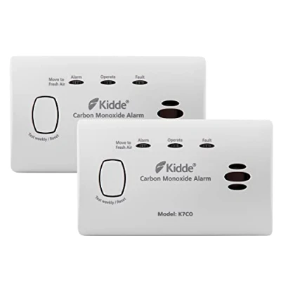 Image of 2 Pack Kidde 7CO Carbon Monoxide Alarm 10 Year Life Certified for Caravans, Boats &amp; Motorhomes