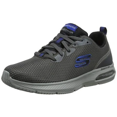 Image of Skechers Men&#039;s Dyna air Trainers, Grey Charcoal Mesh Black Trim Ccbk, 11 UK