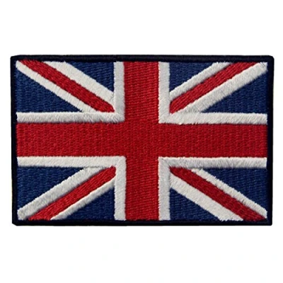 Image of Great British Union Jack Patch Embroidered Flag Morale Applique Fastener Hook &amp; Loop UK Emblem Full Color